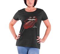The Rolling Stones Women's Vintage Tongue Logo T-Shirt, Grey, Small