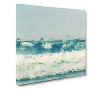 The Rolling Waves in Abstract Modern Canvas Wall Art Print Ready to Hang, Framed Picture for Living Room Bedroom Home Office Décor, 20x20 Inch (50x50 cm)