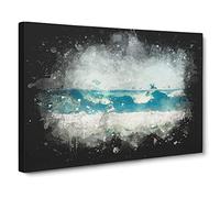 The Rolling Waves Paint Splash Modern Art Canvas Wall Art Print Ready to Hang, Framed Picture for Living Room Bedroom Home Office Décor, 30x20 Inch (76x50 cm)