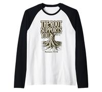 The Root Supports Your Romans 11:18 Raglan Baseball Tee