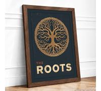 The Roots Minimalist Framed Wall Art Print A1 (84.1×59.4cm) Walnut, Wall Decor for Living Room, Bedroom, Office & Home, Ready to Hang, Art Gift
