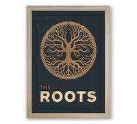 The Roots Minimalist Framed Wall Art Print A2 (59.4×42cm) Oak, Wall Decor for Living Room, Bedroom, Office & Home, Ready to Hang, Art Gift