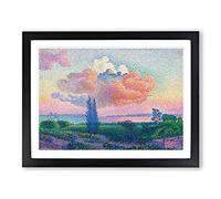 The Rose Cloud By Henri Edmond Cross Classic Painting Framed Wall Art Print, Ready to Hang Picture for Living Room Bedroom Home Office Décor, Black A3 (46 x 34 cm)