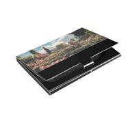 The Rose Garden Slim business card holder with Leather and Stainless Steel credit card storage for Women or Men