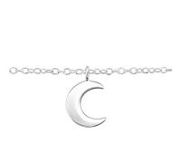 The Rose & Silver Company Women 925 Sterling Silver Moon Anklet 25cm / 9.8"