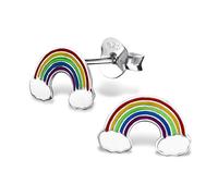 The Rose & Silver Company Women 925 Sterling Silver Rainbow Stud Earrings