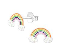 The Rose & Silver Company Women 925 Sterling Silver Rainbow Stud Earrings