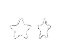 The Rose & Silver Company Women 925 Sterling Silver Star Hoop Earrings