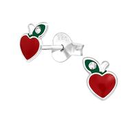 The Rose & Silver Company Women Girls 925 Sterling Silver Apple Stud Earrings