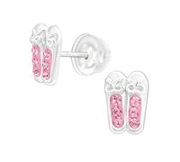 The Rose & Silver Company Women Girls 925 Sterling Silver Ballerina Shoes Stud Earrings