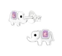 The Rose & Silver Company Women Girls 925 Sterling Silver Crystal Elephant Stud Earrings