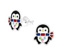 The Rose & Silver Company Women Girls 925 Sterling Silver Crystal Penguin Stud Earrings