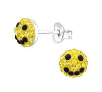 The Rose & Silver Company Women Girls 925 Sterling Silver Crystals Smiley Face Stud Earrings