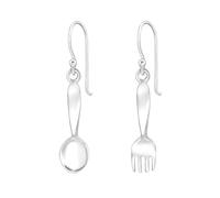 The Rose & Silver Company Women Girls 925 Sterling Silver Fork and Spoon Dangling Hook Earrings