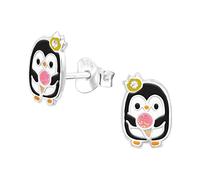 The Rose & Silver Company Women Girls 925 Sterling Silver Glitter Penguin Stud Earrings