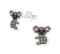 The Rose & Silver Company Women Girls 925 Sterling Silver Koala Bear Crystals Stud Earrings