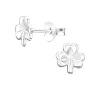 The Rose & Silver Company Women Girls 925 Sterling Silver Lucky Clover Stud Earrings