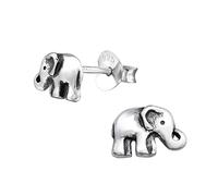 The Rose & Silver Company Women Girls 925 Sterling Silver Oxidised Elephant Stud Earrings