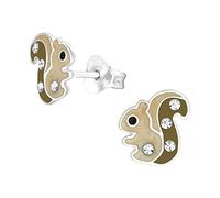 The Rose & Silver Company Women Girls 925 Sterling Silver Squirrel Stud Earrings