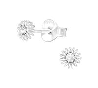 The Rose & Silver Company Women Girls 925 Sterling Silver Tiny Sun Stud Earrings