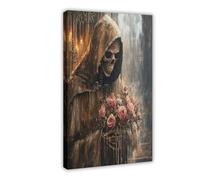 The Rose Skull in The Cathedral Canvas Poster Wall Art Decor Print Picture Paintings for Living Room Bedroom Decoration 20x30inch(50x75cm)