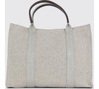 THE ROW Georgia Canvas and Leather Top Handle Bag with Magnetic Closure