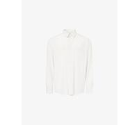 The Row Mens The Row Granada Classic Pinstripe Silk Shirt White W/ Blue M