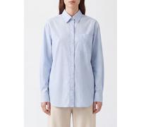 THE ROW Striped Cotton Shirt with French Collar and Patch Pocket - Size: 4 - female
