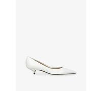The Row Womens The Row Liisa Kitten Two 35 Leather Pumps White Eur 36 / 3 UK Women