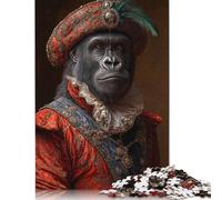 The Royal Gorilla Jigsaw Puzzles Puzzle for Adults Kids. 1000 Pieces Great Gifts Challenge Toy Educational Game Home Decoration for Educational Games Gifts 1000pcs (75x50cm)