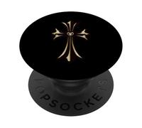 The Royal Heart Gold Cross PopSockets Adhesive PopGrip