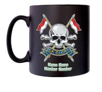 The Royal Lancers Mug with Personalise Option Image of Military Emblem Flag Crest Insignia MOD Official Product Coffee Tea 10oz Black Satin Klassek Gift Present