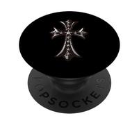 The Royal Star Pave Diamonds Silver Cross PopSockets Adhesive PopGrip