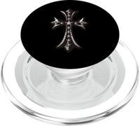 The Royal Star Pave Diamonds Silver Cross PopSockets PopGrip for MagSafe