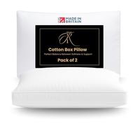 The Royce Medium Firm Side Sleeper Pillow for Support - Pack of 2 - Box Edge Hollowfibre Bed Pillow - Orthopedic Neck & Shoulder Pain Relief - Anti-Allergy & Machine Washable Hotel Quality Pillow