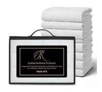 The Royce Quilted King Mattress Protector - 30cm Extra Deep Microfibre Mattress Cover - Breathable, Noiseless Anti-Allergy Mattress Pad - Machine Washable Fitted Sheet - (Pack of 8 - King Size)