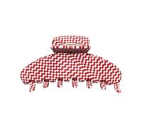 The RPZL Premium Acetate Big Hair Accessory | Oversized Claw Clip for Thick and Thin Hair | Stylish Hair Jaw Clip for Women and Girls (Red & White Checker)