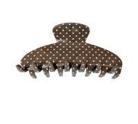 The RPZL Premium Acetate Big Hair Accessory | Oversized Claw Clip for Thick and Thin Hair | Stylish Hair Jaw for Women and Girls (Brown Polka Dot Chip Clip)