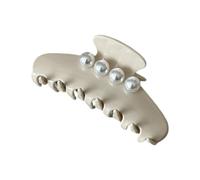 The RPZL Premium Acetate Big Hair Accessory | Oversized Claw Clip for Thick and Thin Hair | Stylish Hair Jaw Clip for Women and Girls (Ivory with Faux Pearl)