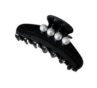 The RPZL Premium Acetate Big Hair Claw Clip | Hair Claw Clips & Jaw Clips | Big Claw clips for Thin Thick Hair | Claw Hair Clips for girls women - Jaw Clips 1PC (Jet Black with Faux Pearl)