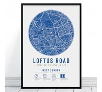 The Rs Loftus Road Stadium Map | Framed & Print Only Available | QPR Minimalist Gift FC Queens Football Fan Poster Art Artwork Park Gift For Him Rangers Memorabilia | Father's Day Christmas Birthday