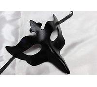 The Rubber Plantation TM 619219291972 Black Leather Look Long Nose Men's Venetian Masquerade Mask Party Prom Masked Ball Fancy Dress Costume Accessory, One Size
