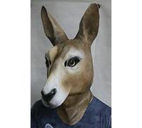 The Rubber Plantation TM 619219293839 Kangaroo Mask Latex Australian Wallaby Animal Halloween Fancy Dress Costume Accessory, Unisex-Adult, One Size, Brown