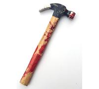 The Rubber Plantation tm REALISTIC FOAM CLAW HAMMER with or without BLOOD stains, Theatre Movie Horror Prop Fancy Dress Accessories (Bloody Claw Hammer)