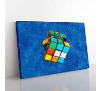 The Rubik Cube Painting Modern Art Canvas Wall Art Print Ready to Hang, Framed Picture for Living Room Bedroom Home Office Décor, 76x50 cm (30x20 Inch)