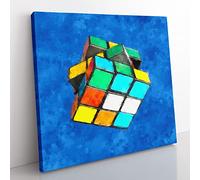 The Rubik Cube Painting Modern Canvas Wall Art Print Ready to Hang, Framed Picture for Living Room Bedroom Home Office Décor, 50x50 cm (20x20 Inch)