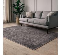 The Rug Edit Axel Scandi Grid Charcoal Living Room Rug 80X140Cm