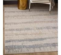 The Rug Edit Opal Abstract Stripe Blue Living Room Rug 160X220Cm