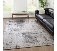 The Rug Edit Ritz Luxe Shimmer Charcoal Living Room Rug 120X160Cm