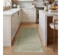 The Rug Edit Super Snug Washable Sage Area Rug - 67X130Cm